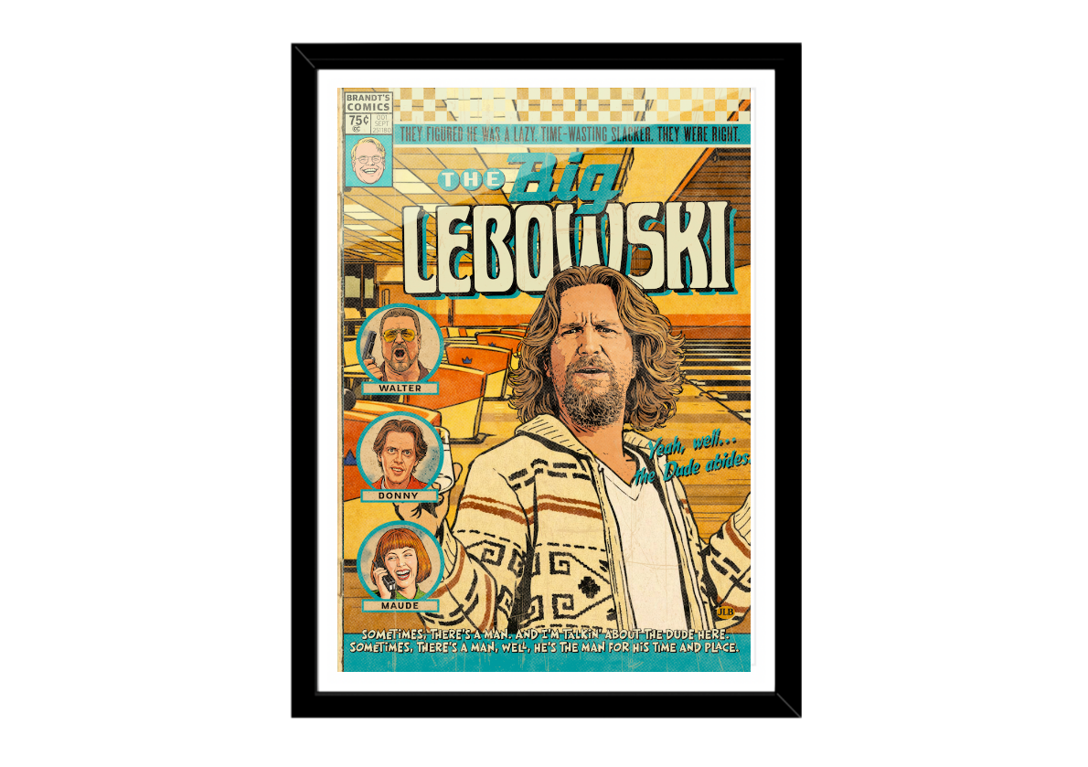 The Big Lebowski – Vintage Comic–Style Art Print | Cult 90s Comedy Tribute