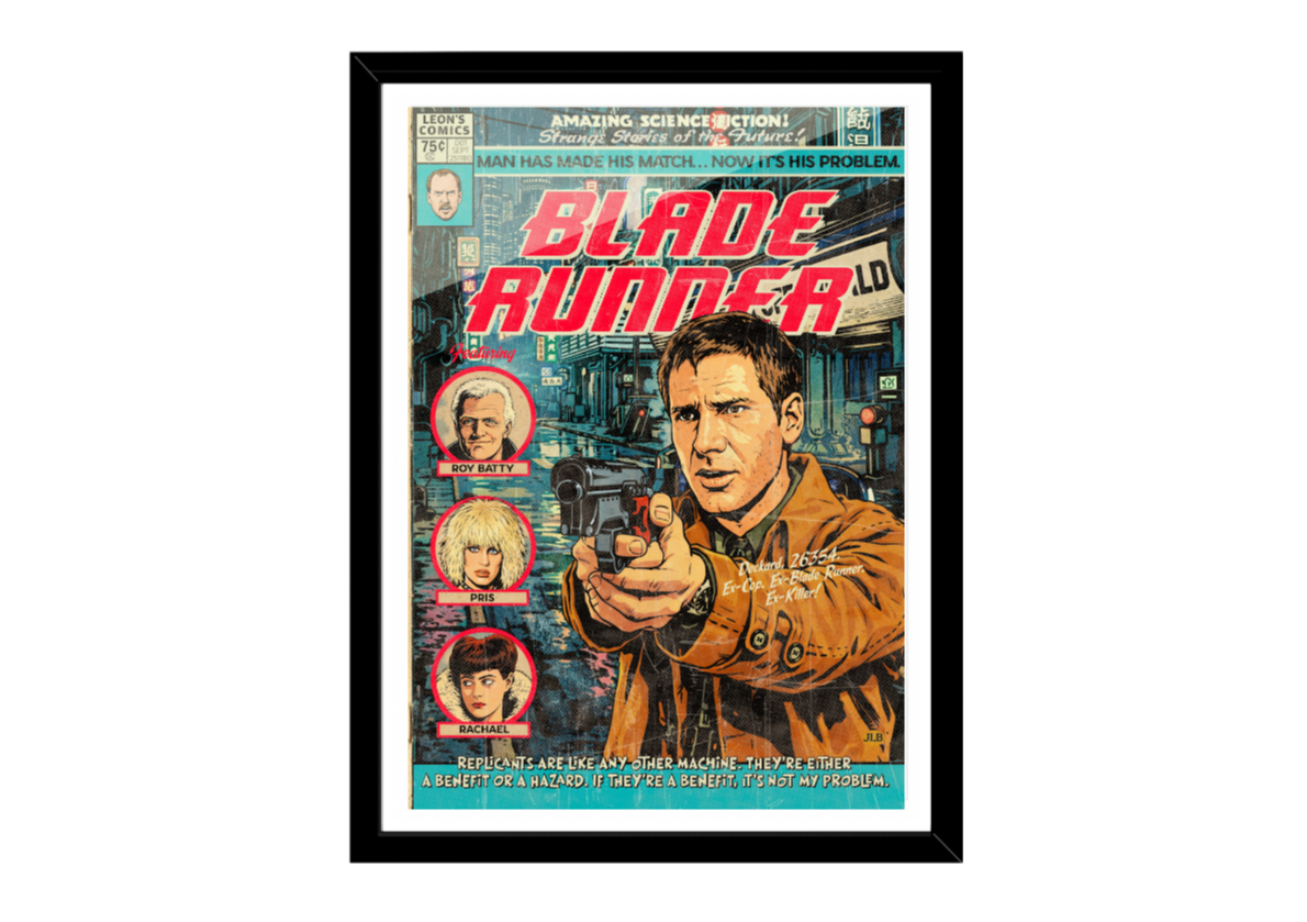 Blade Runner – Vintage Comic–Style Art Print | Cult Sci-Fi Neo-Noir Tribute