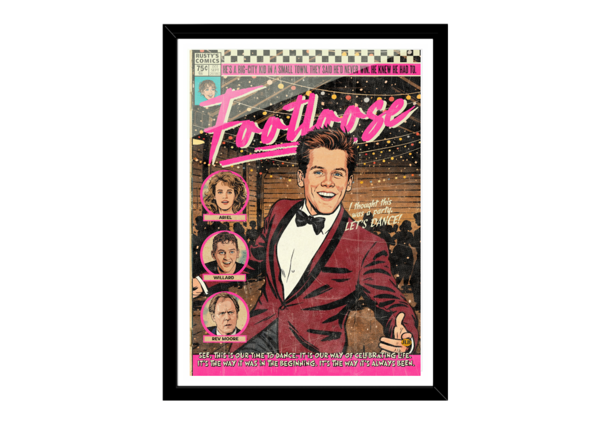 Footloose – Vintage Comic–Style Art Print | 80s Cult Dance Drama Tribute