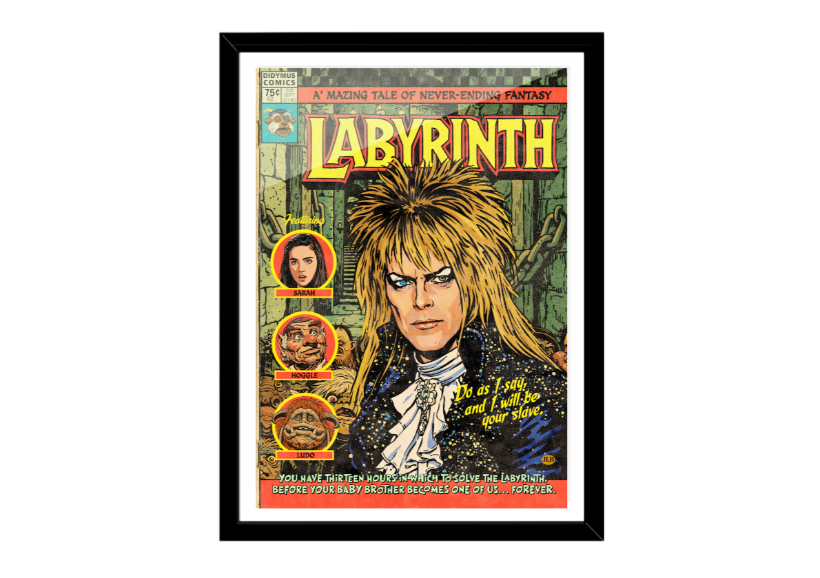 Labyrinth – Vintage Comic–Style Art Print | 80s Fantasy Cult Tribute