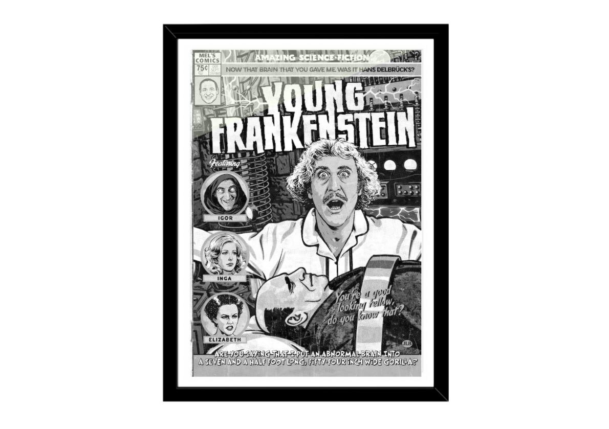 Young Frankenstein – Vintage Comic–Style Art Print | Cult Comedy Horror Tribute