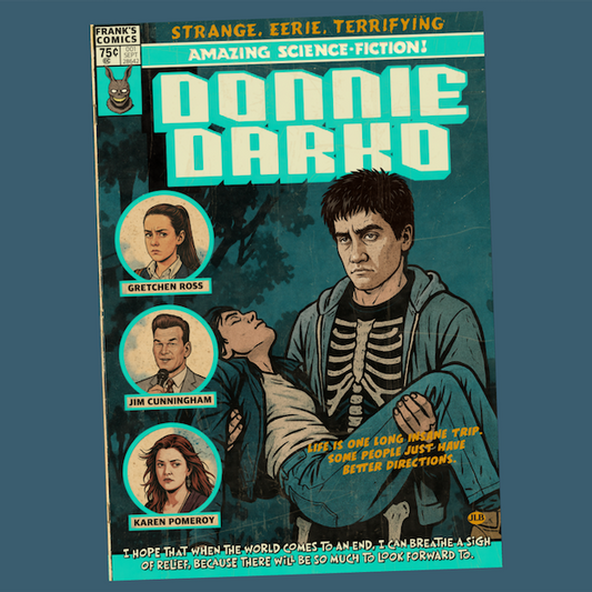 Donnie Dark comic book style poster print inspired by 2001 cult film