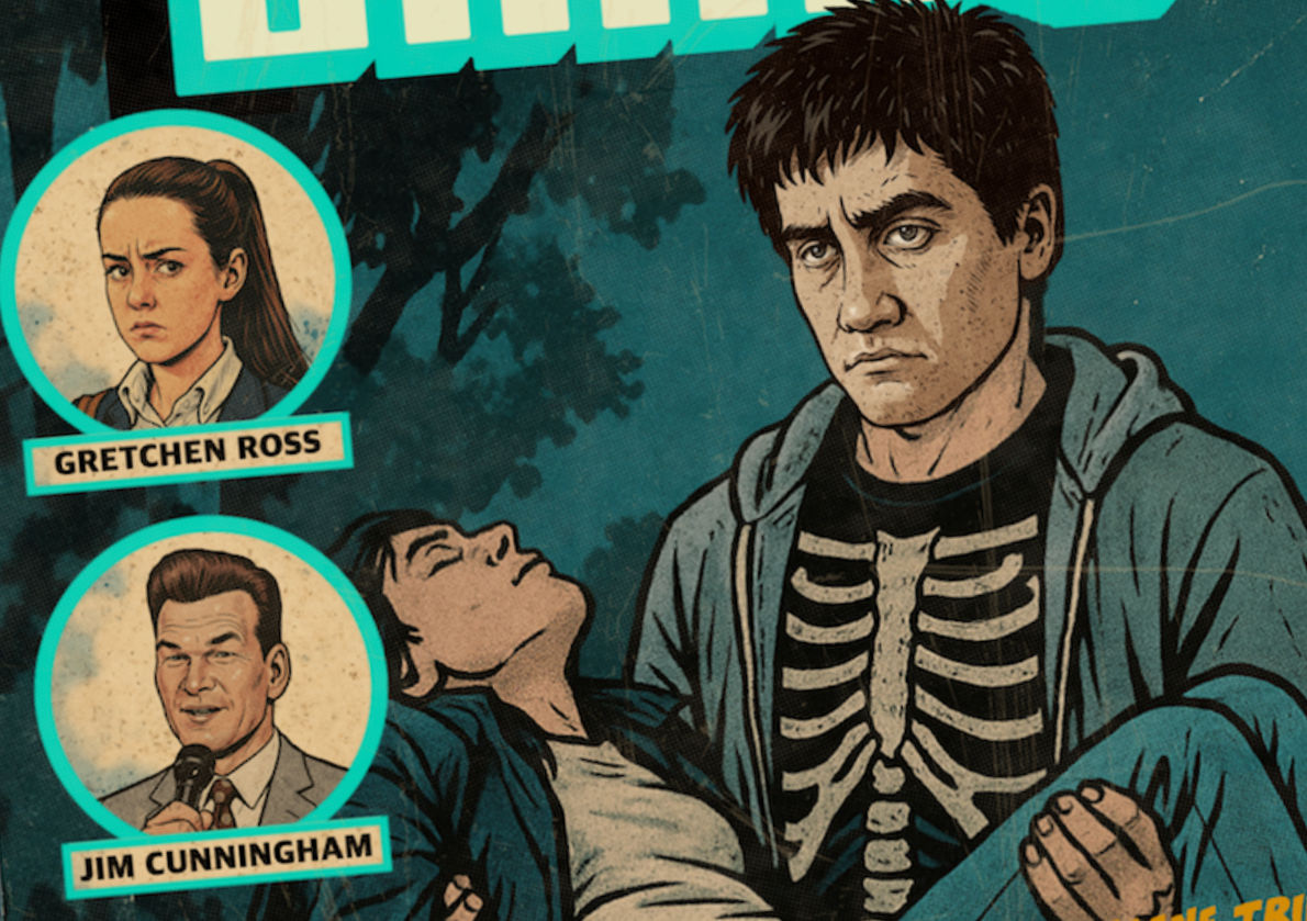 Retro comic cover design wall art featuring Donnie Darko