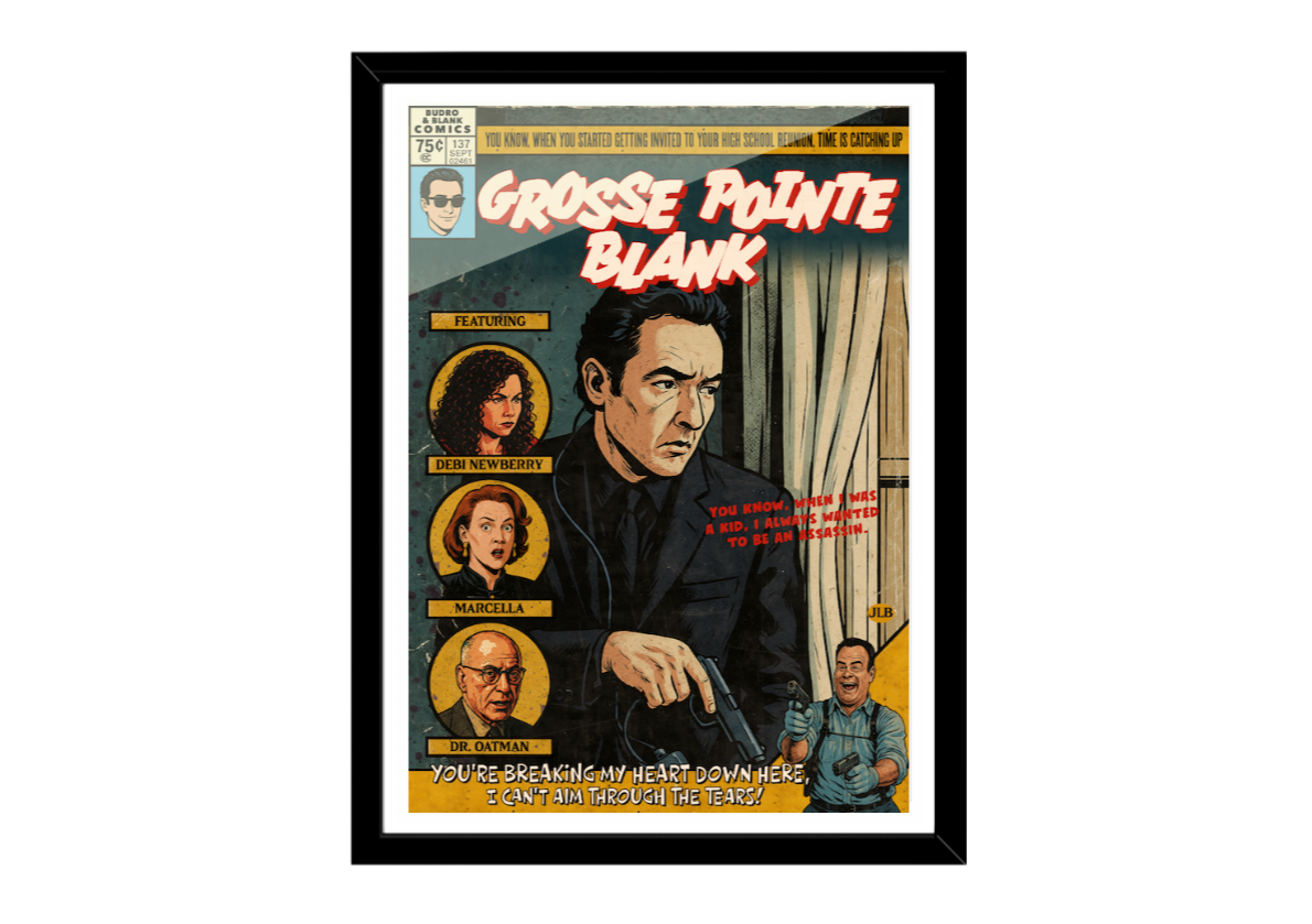 Grosse Pointe Blank inspired retro comic cover art print