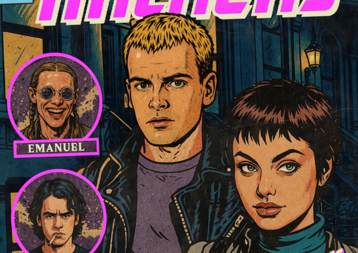 Retro comic cover wall art featuring Hackers movie characters