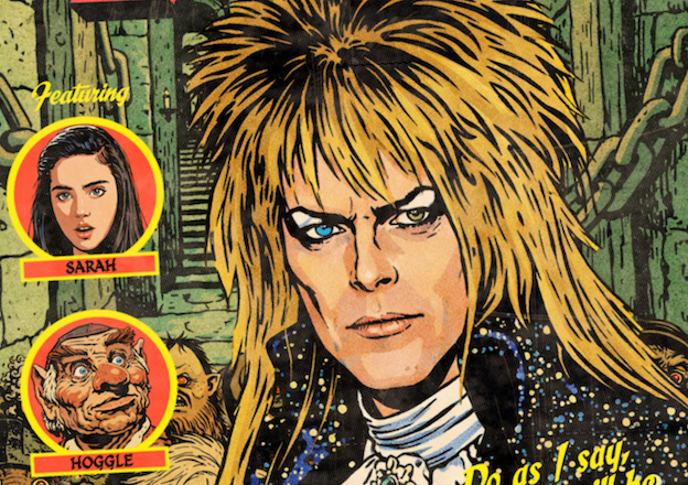 Close-up of halftone texture and distressed comic detail on Labyrinth art print