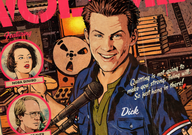 Close-up of halftone texture and distressed comic detail on Pump Up the Volume art print