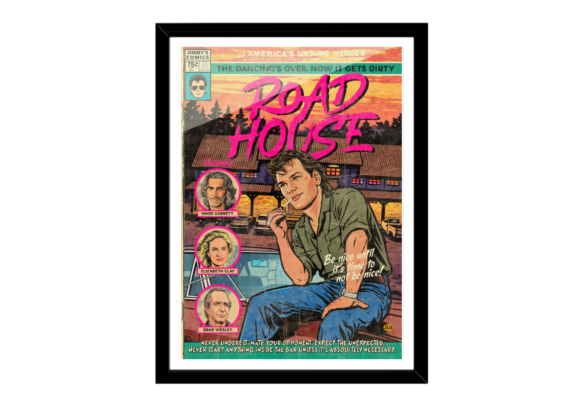 Road House – Vintage Comic–Style Art Print | 80s Cult Action Tribute