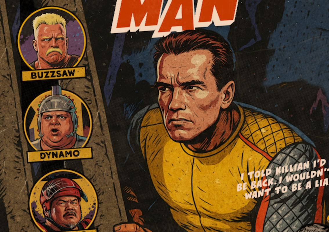 Comic book cover featuring a superhero character with side profile and three smaller portraits labeled 'Buzzsaw', 'Dynamo', and 'Lia'.