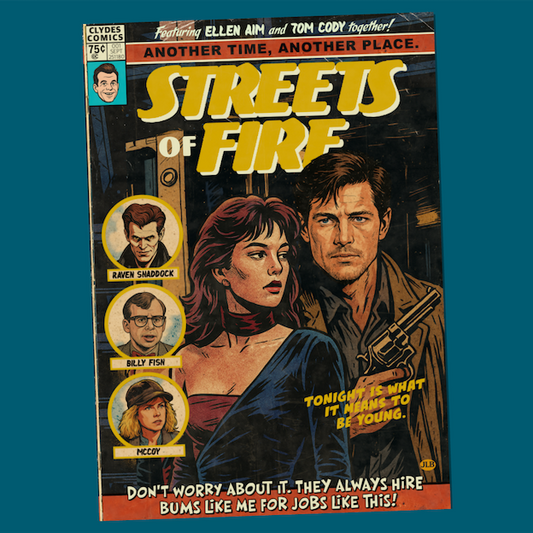 Streets of Fire comic book style poster print inspired by 1984 cult film