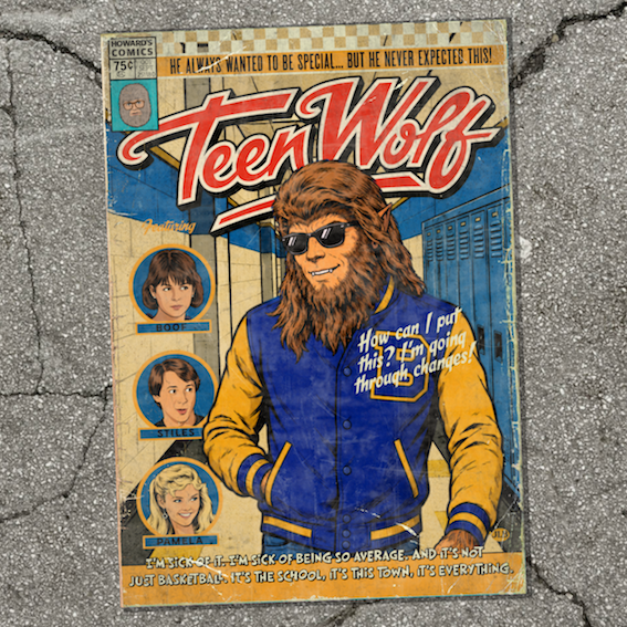 Vintage comic book cover featuring a character in a blue and yellow jacket with text on a textured surface.