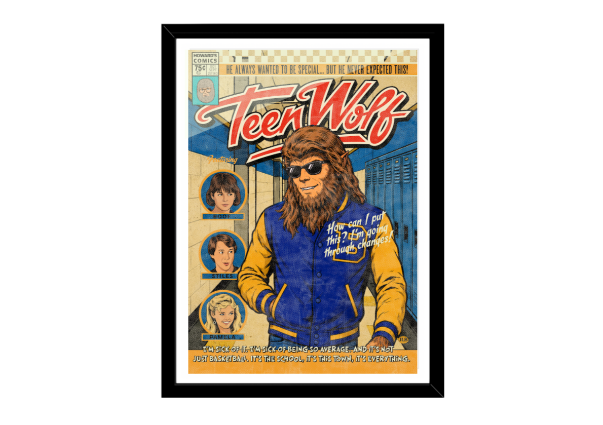 Teen Wolf – Vintage Comic–Style Art Print | 80s Cult Comedy Tribute
