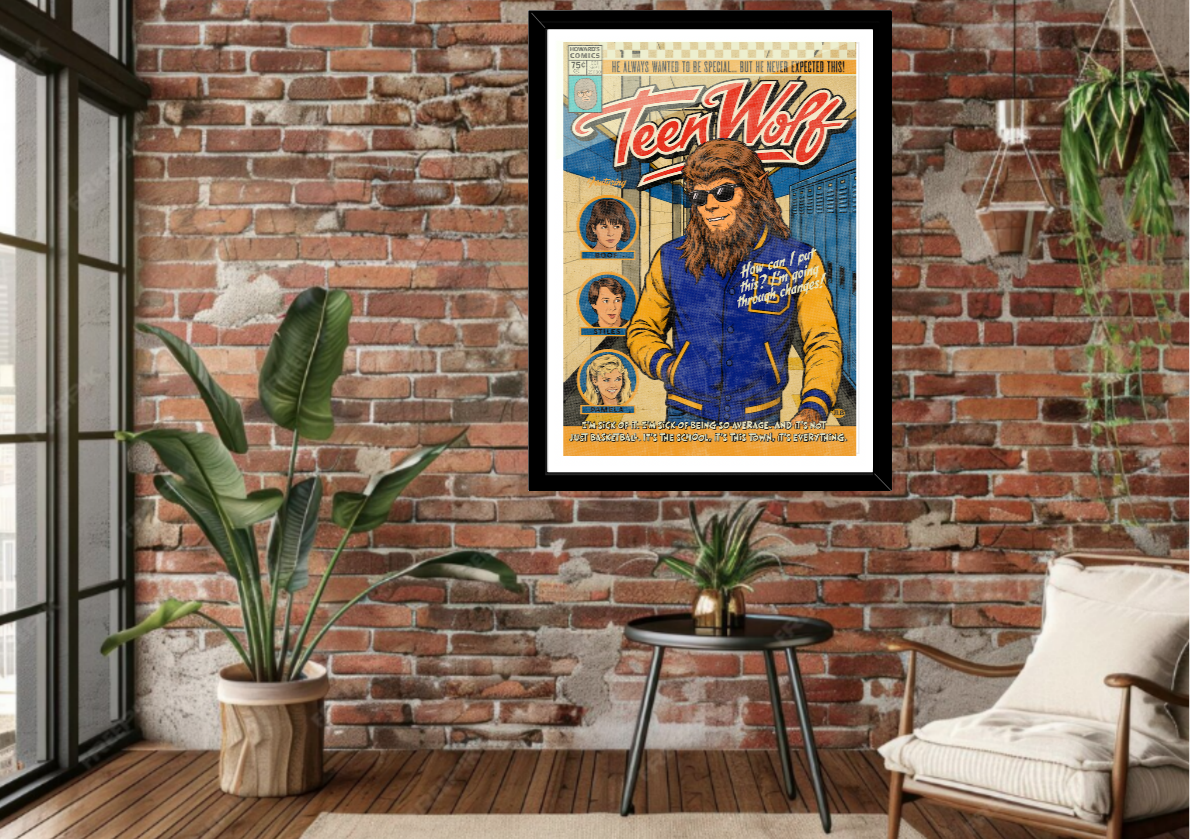 Teen Wolf – Vintage Comic–Style Art Print | 80s Cult Comedy Tribute