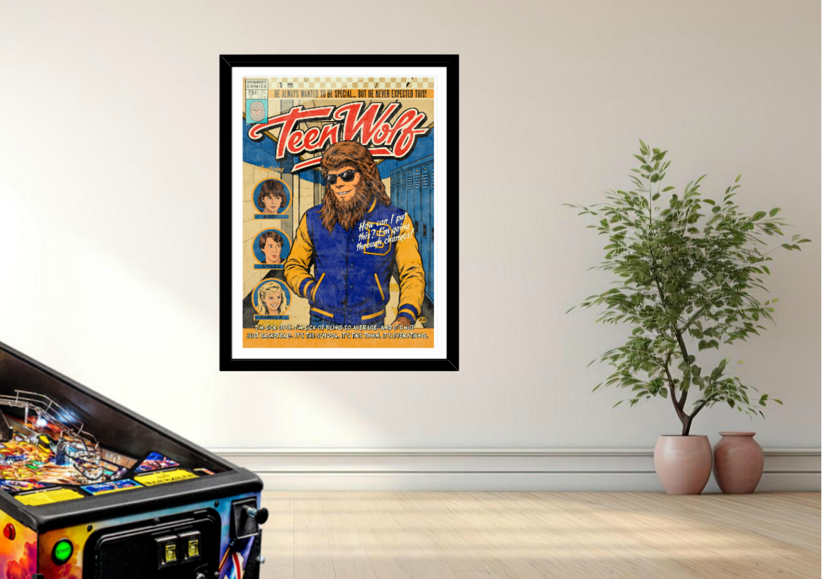 Teen Wolf – Vintage Comic–Style Art Print | 80s Cult Comedy Tribute