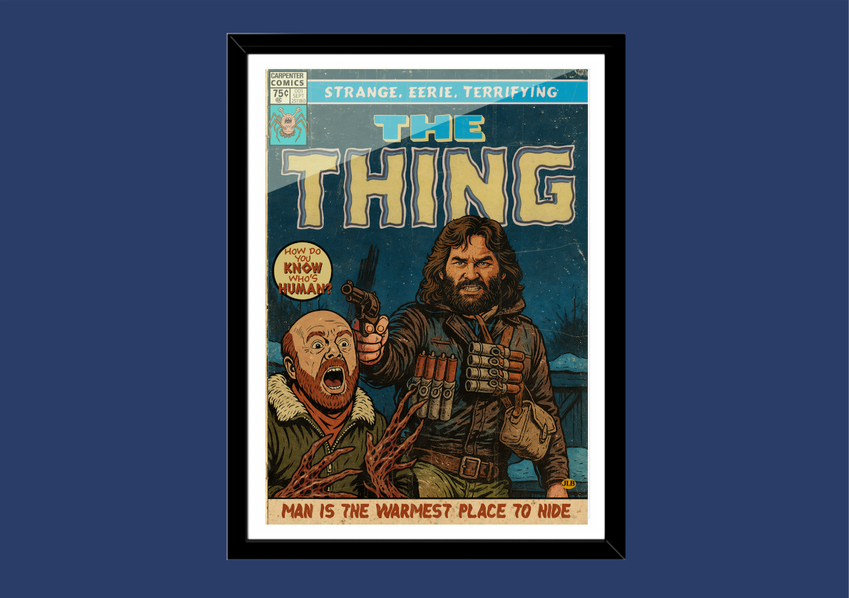 Cult horror movie artwork – The Thing retro comic art print