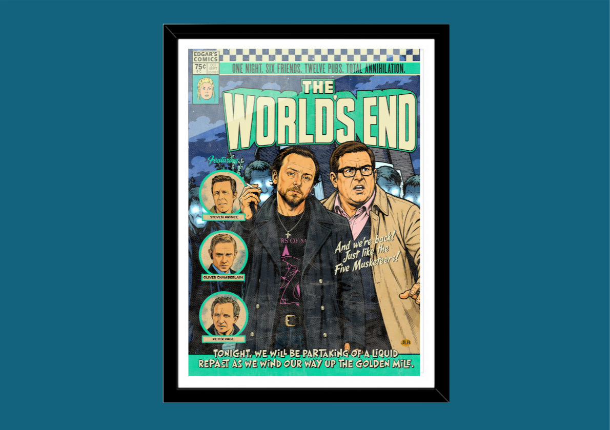 Framed The World's End cult movie art print