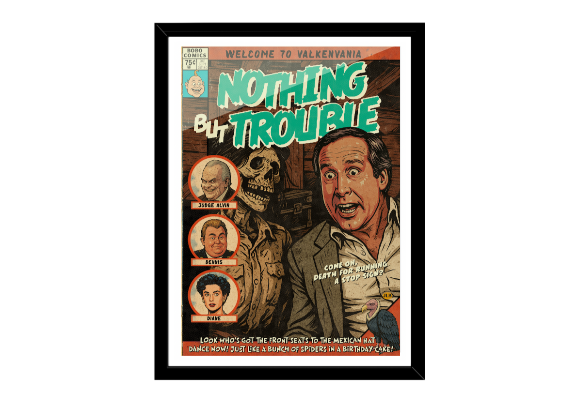 Cult classic comedy retro poster print in vibrant comic cover style