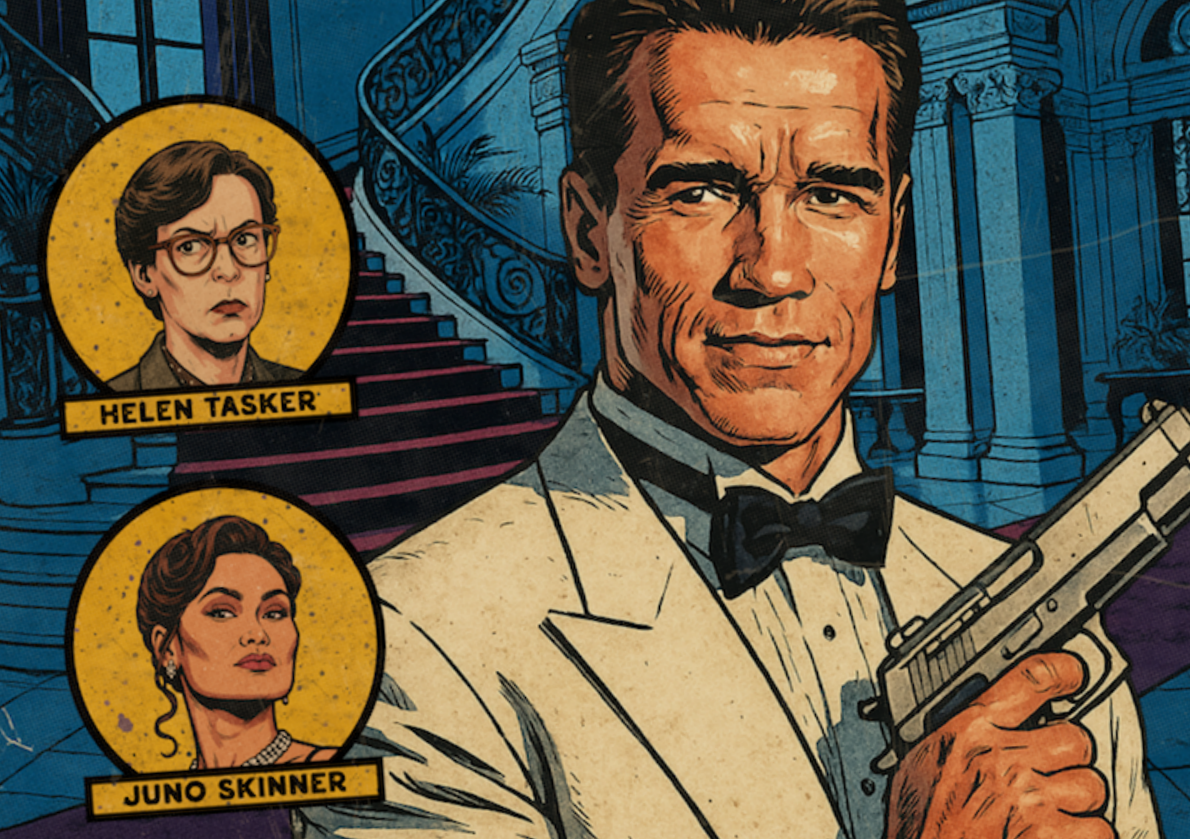 Close-up of halftone and distressed comic texture on True Lies art print