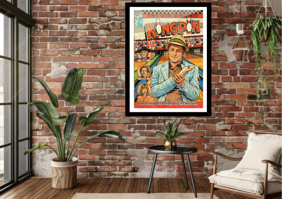 Kingpin retro comic cover poster displayed in modern interior
